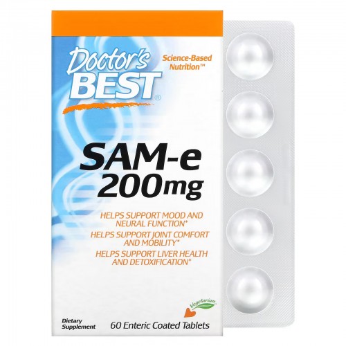 Doctor's Best, SAMe (дисульфат тозилат), 200 мг, 60 таблеток, покрытых кишечнорастворимой оболочкой